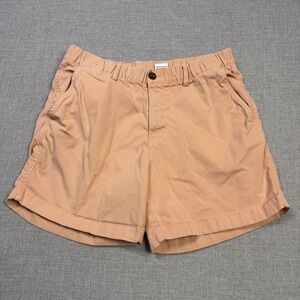 Bearbottom Chino Shorts Men's Large Orange Twill Flat Front Pockets 5.5 Inseam